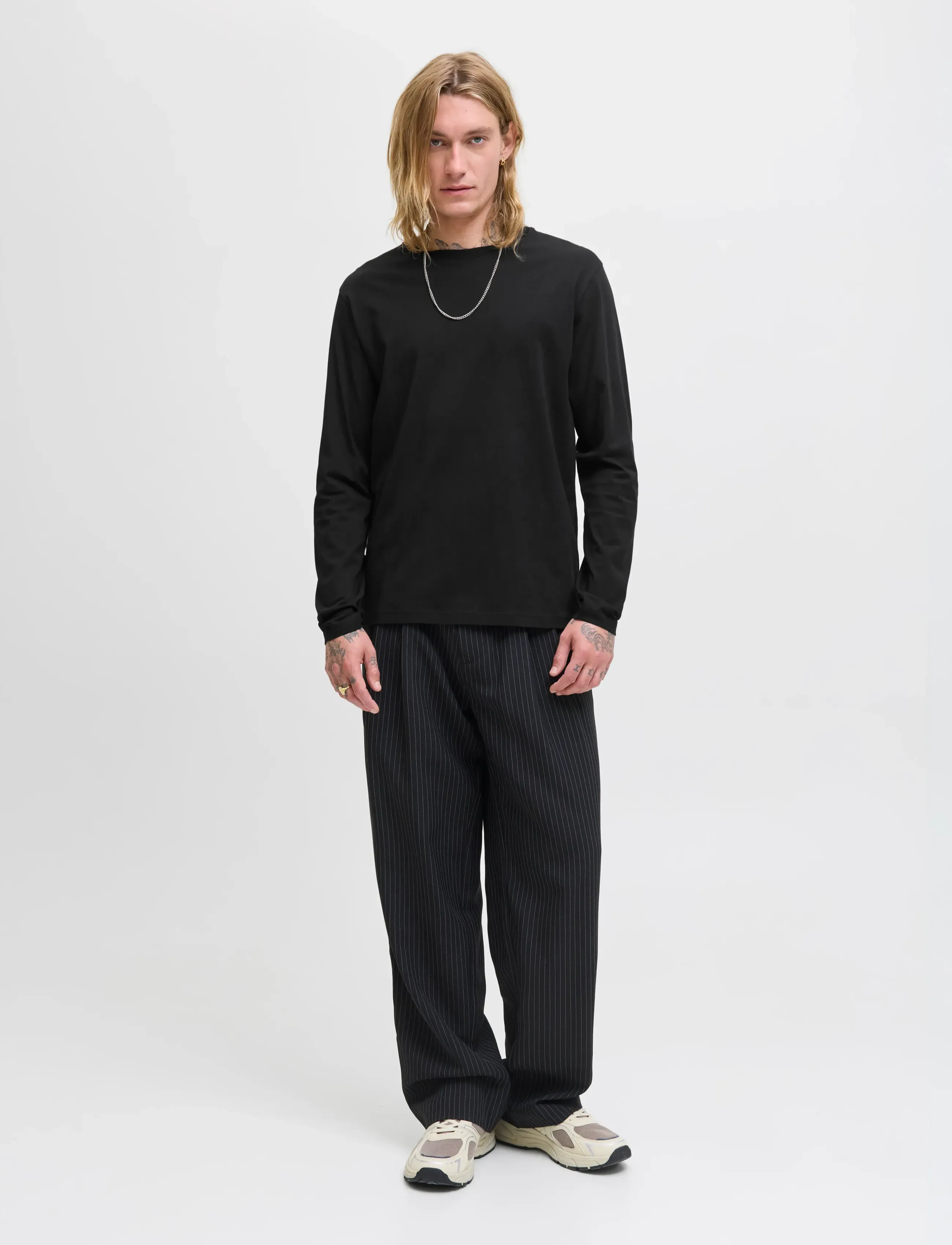Jack & Jones - JJEORGANIC BASIC TEE LS O-NECK NOOS - lange mouwen - black - 4