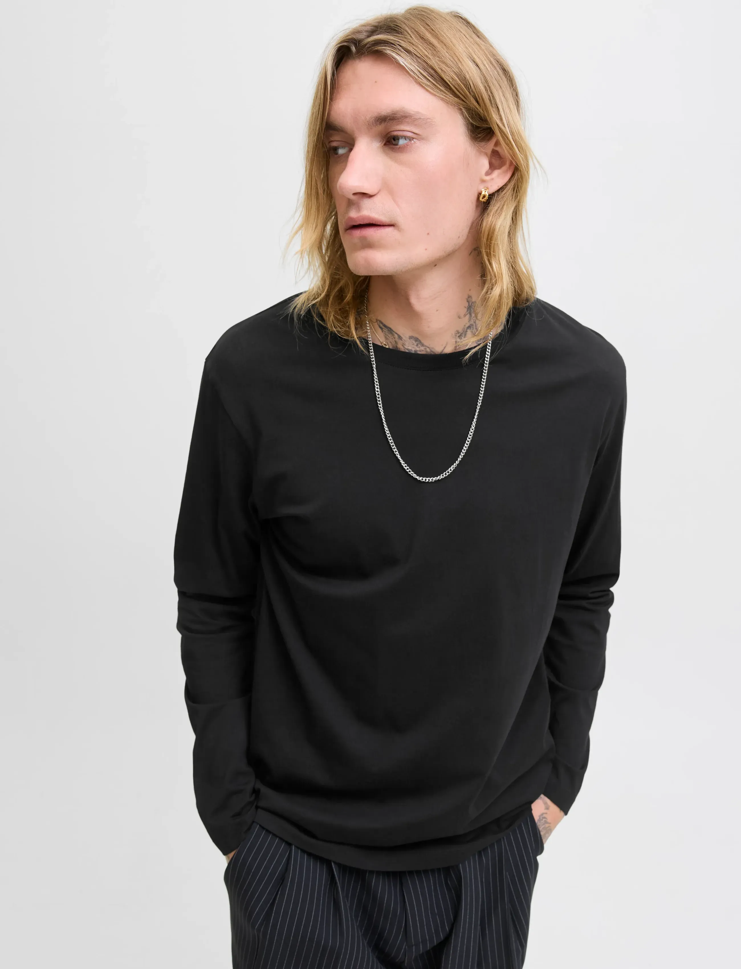 Jack & Jones - JJEORGANIC BASIC TEE LS O-NECK NOOS - lange mouwen - black - 5
