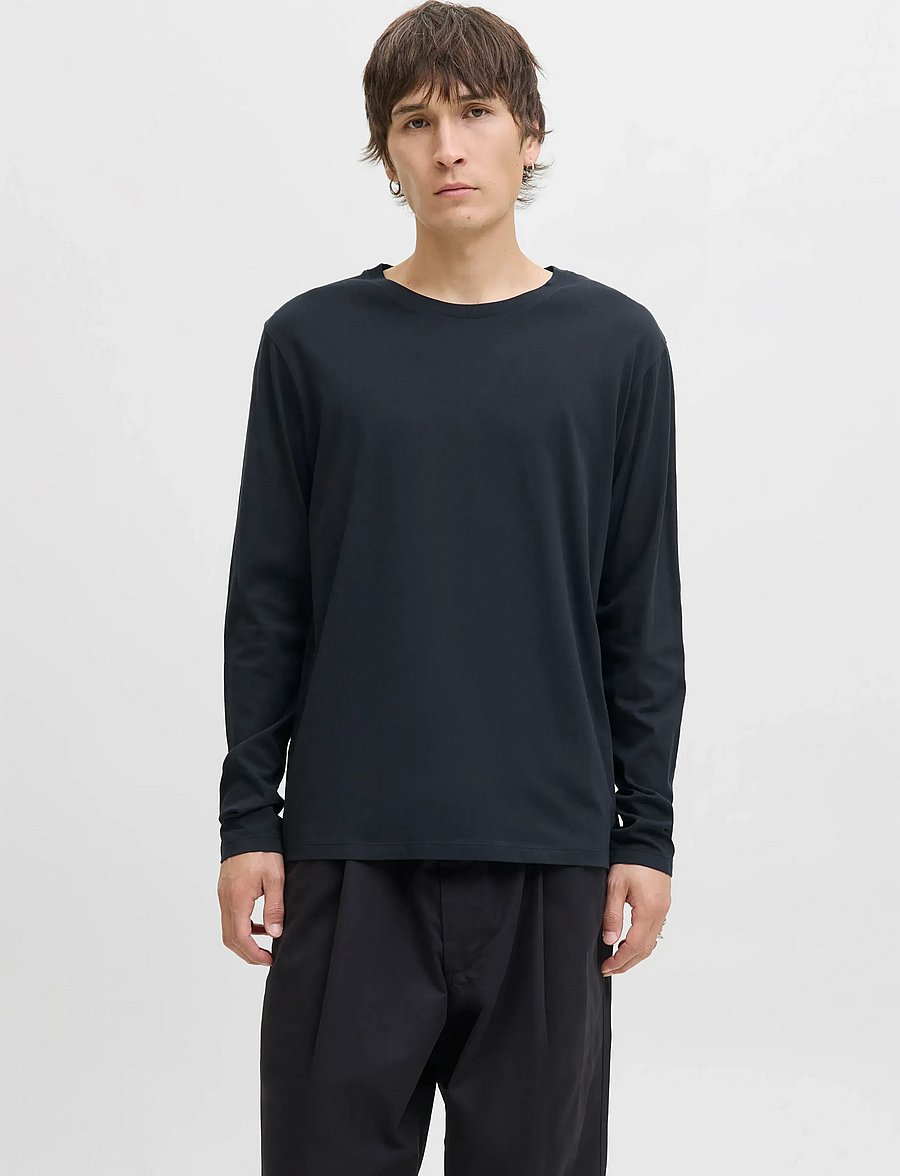 Jack & Jones - JJEORGANIC BASIC TEE LS O-NECK NOOS - pitkähihaiset - navy blazer - 0