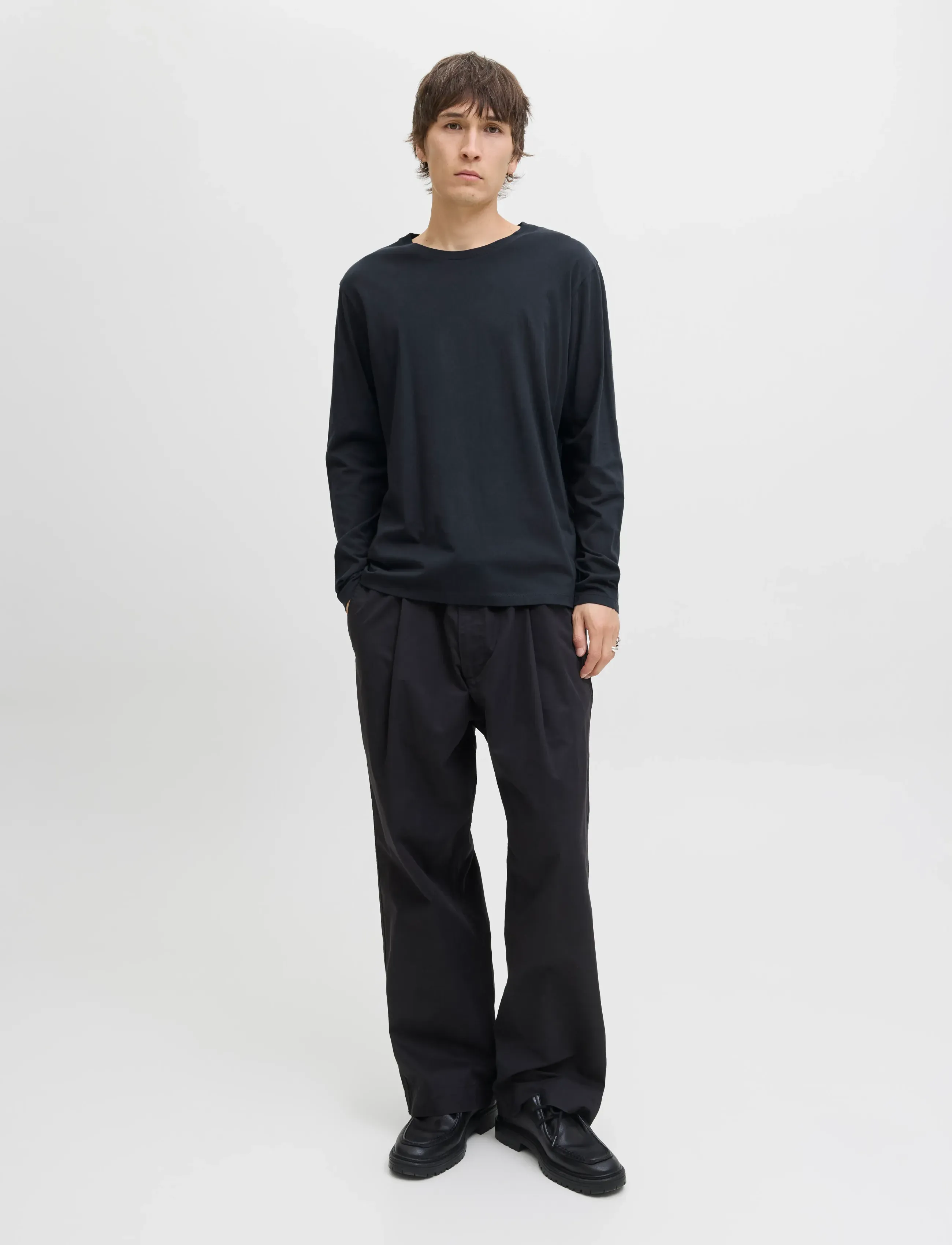 Jack & Jones - JJEORGANIC BASIC TEE LS O-NECK NOOS - long-sleeved t-shirts - navy blazer - 5