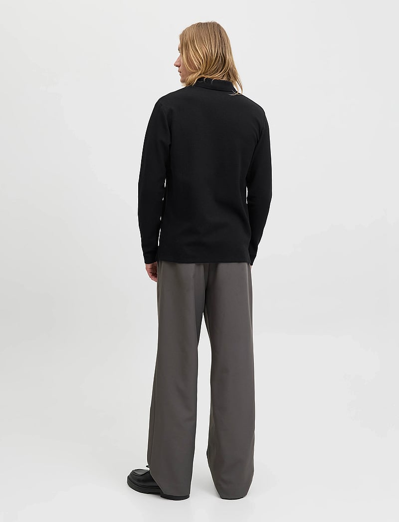 Jack & Jones - JJEAUSTIN POLO LS NOOS - långärmade pikéer - black - 2