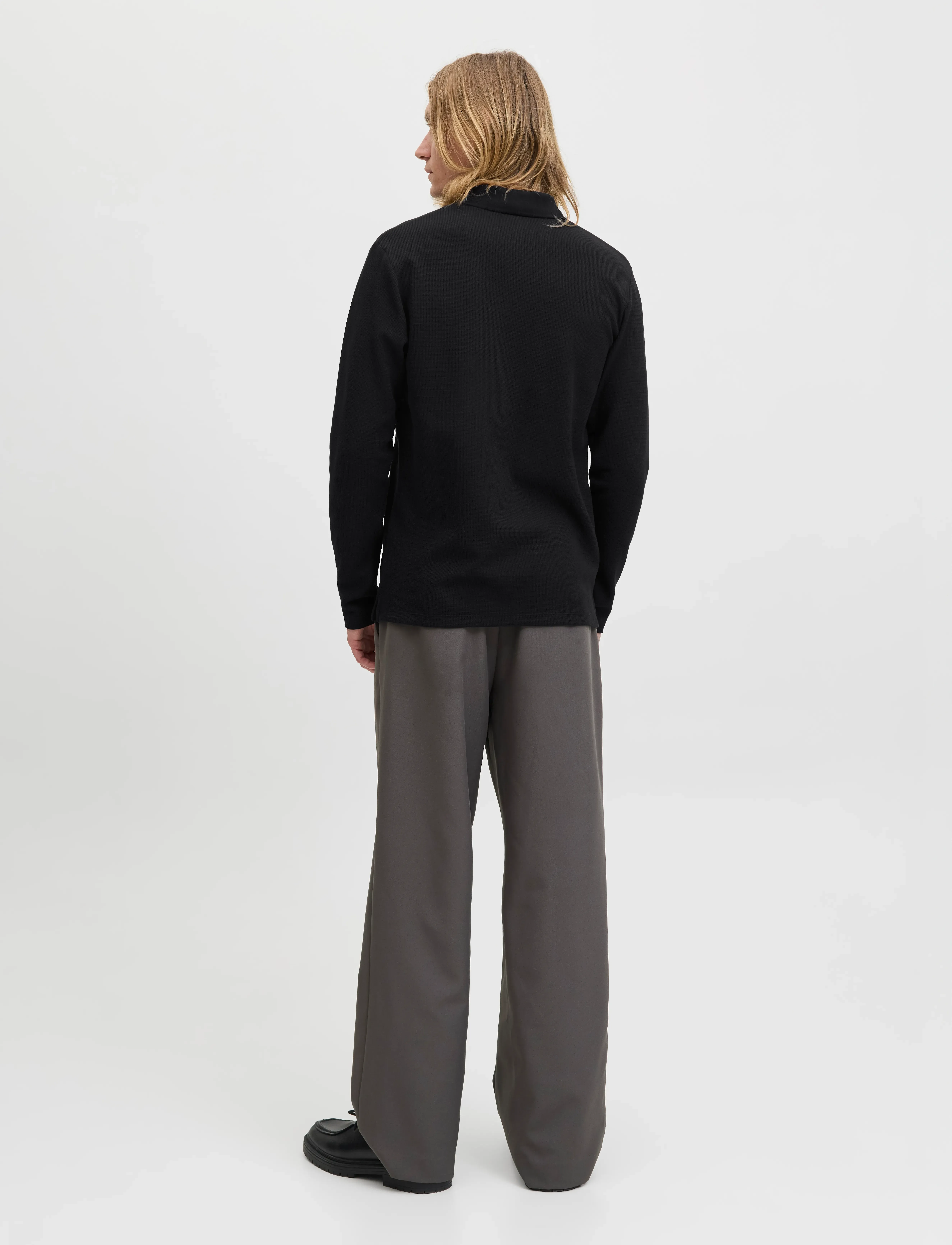 Jack & Jones - JJEAUSTIN POLO LS NOOS - långärmade pikéer - black - 2