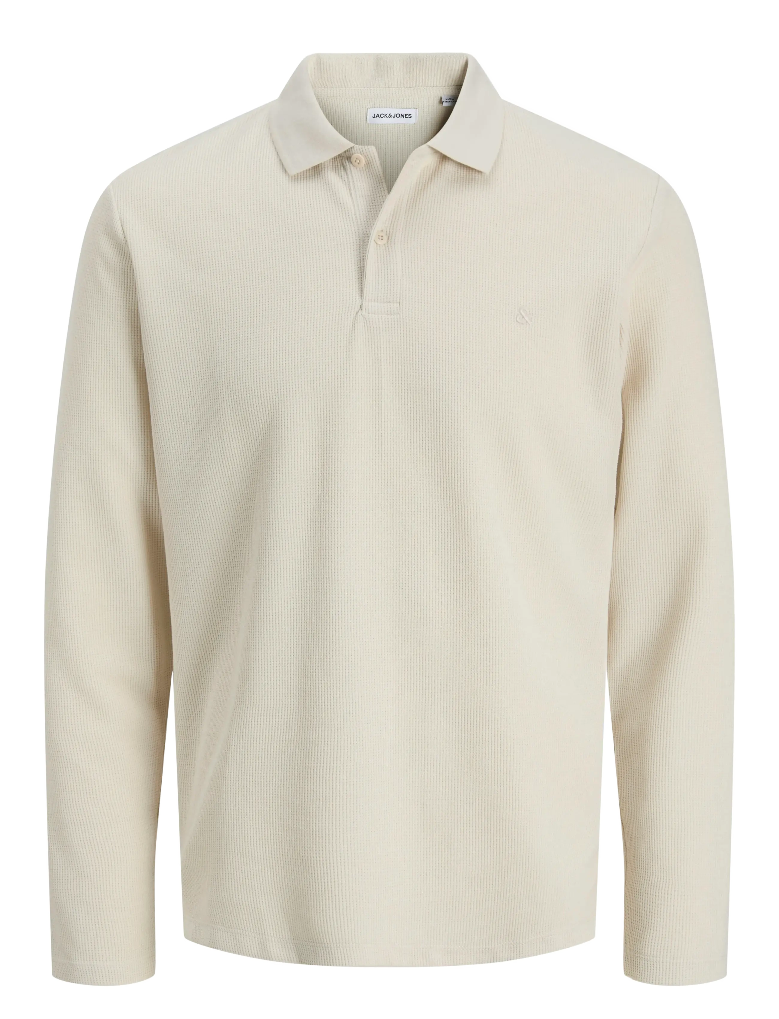 JACK & JONES Jjeaustin Polo Ls Noos Cream - S - Herren