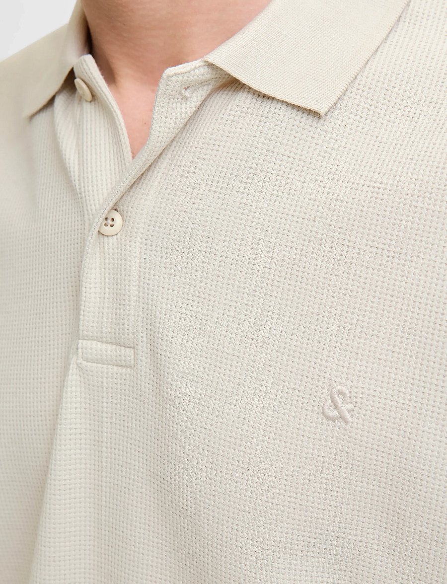 Jack & Jones - JJEAUSTIN POLO LS NOOS - långärmade pikéer - moonbeam - 3