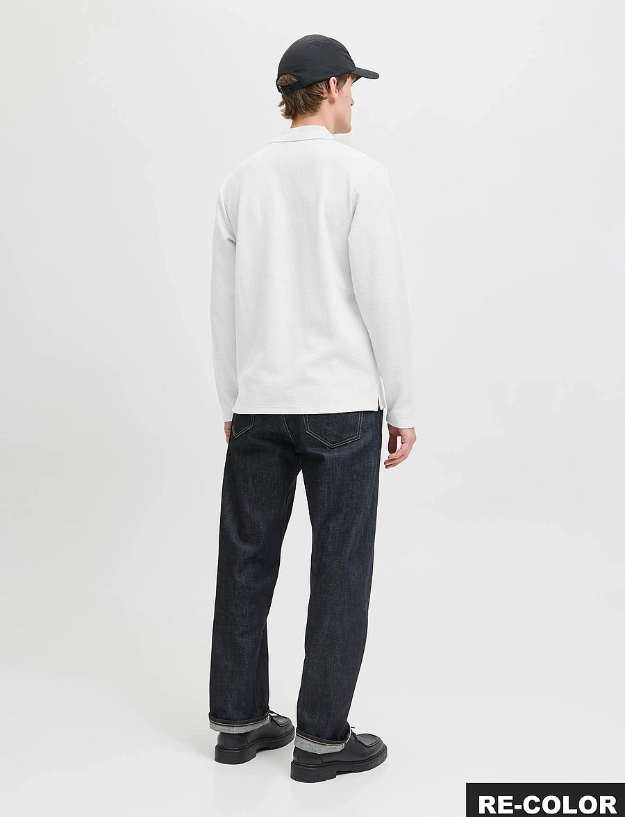 Jack & Jones - JJEAUSTIN POLO LS NOOS - långärmade pikéer - white - 2