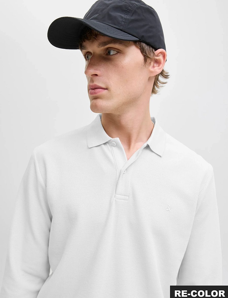 Jack & Jones - JJEAUSTIN POLO LS NOOS - långärmade pikéer - white - 5