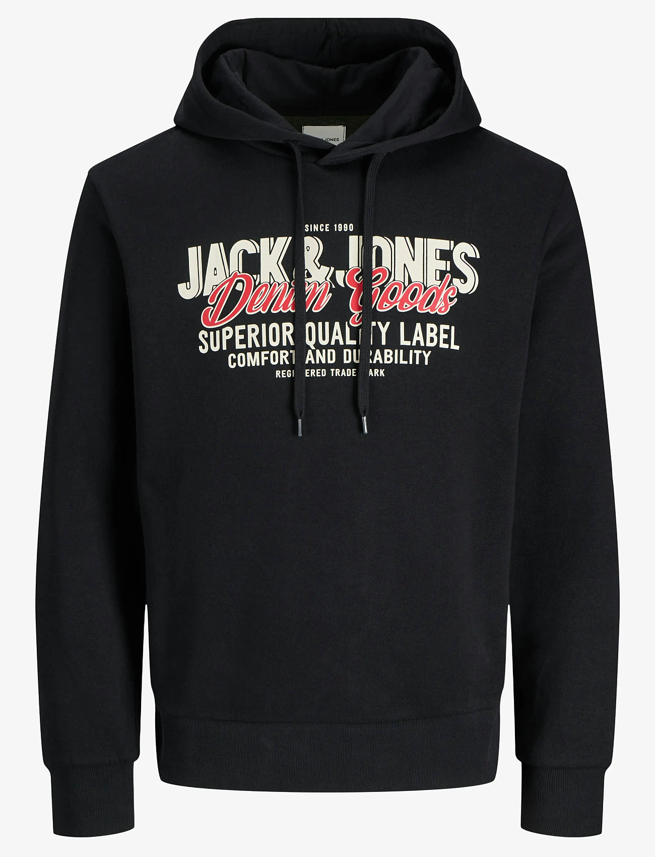 Jack & Jones - JJELOGO SWEAT HOOD 2 COL 25/26 NOOS - hoodies - black - 1