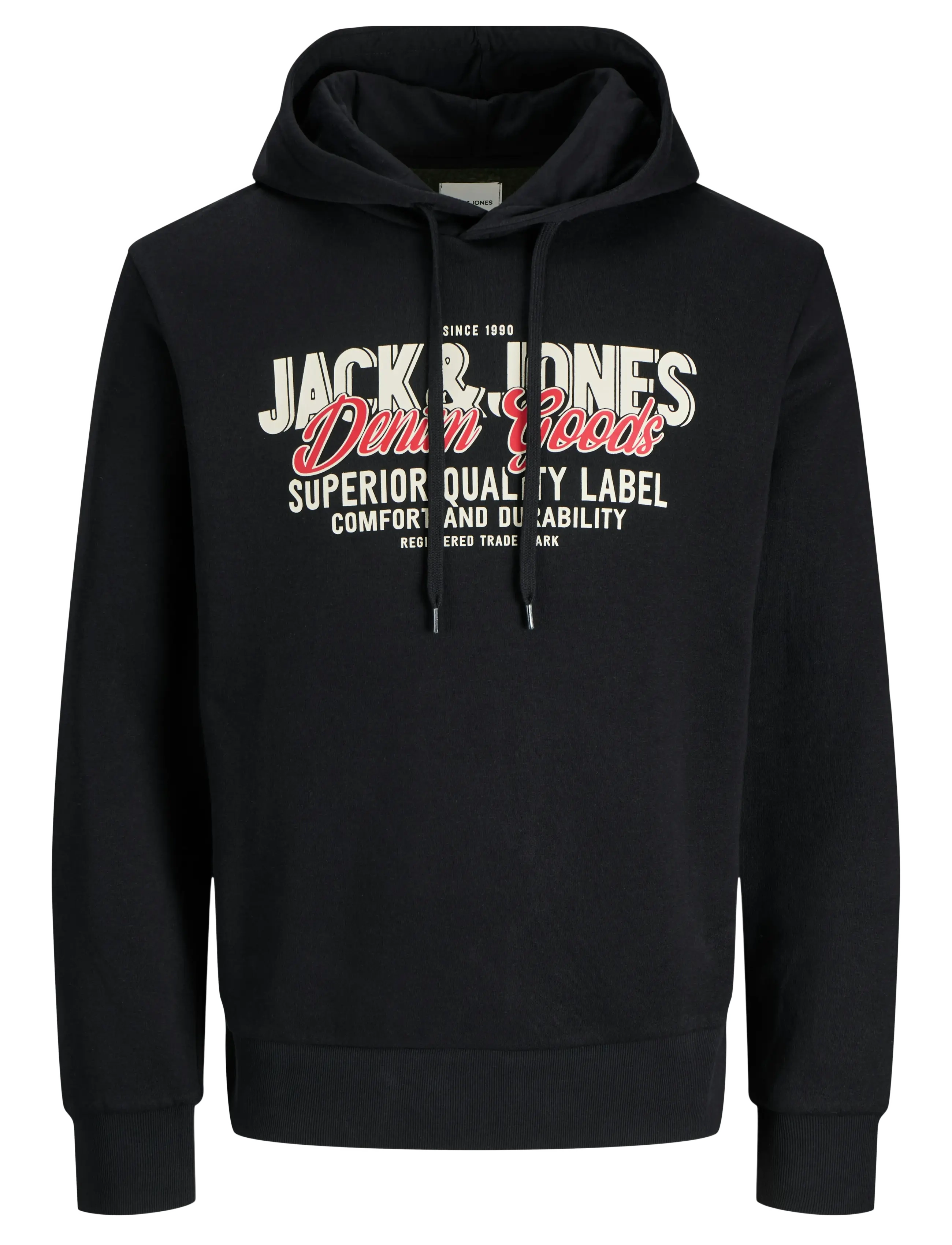 Jack & Jones JJELOGO SWEAT HOOD 2 COL 25/26 NOOS - Sweatshirts & huvtröjor - BLACK / black