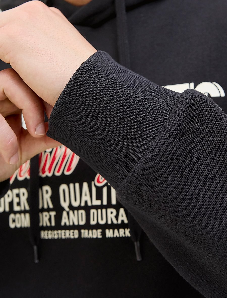 Jack & Jones - JJELOGO SWEAT HOOD 2 COL 25/26 NOOS - hættetrøjer - black - 3