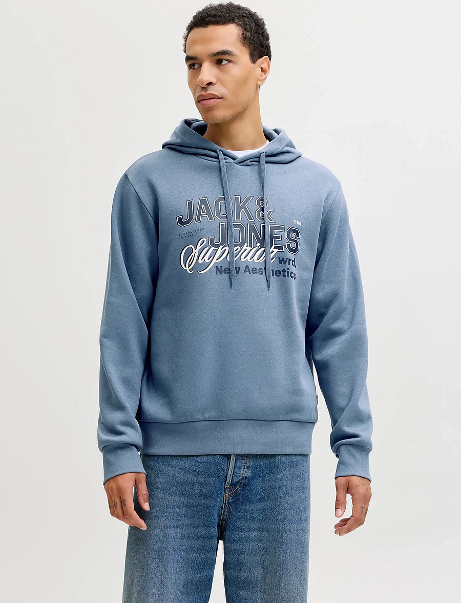 Jack & Jones - JJELOGO SWEAT HOOD 2 COL 25/26 NOOS - hoodies - blue mirage - 0
