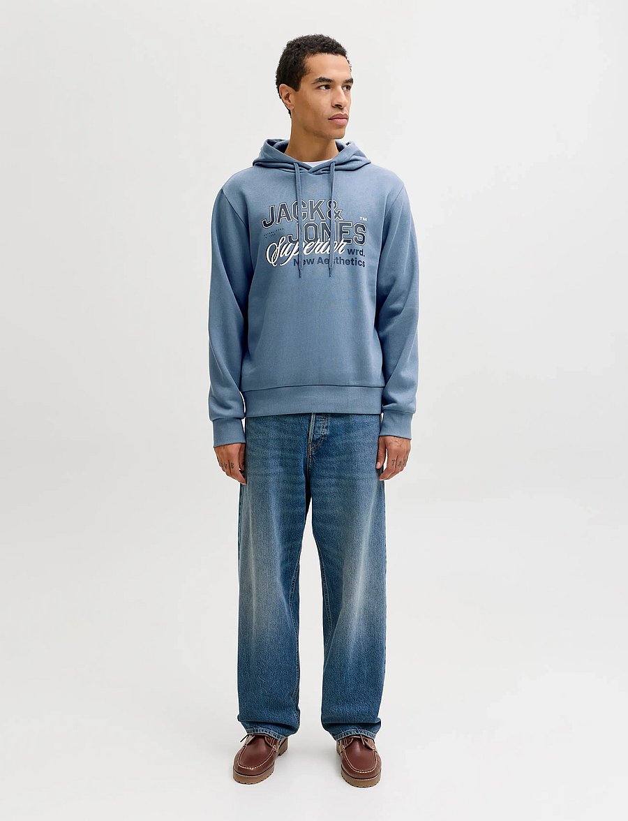 Jack & Jones - JJELOGO SWEAT HOOD 2 COL 25/26 NOOS - hoodies - blue mirage - 3