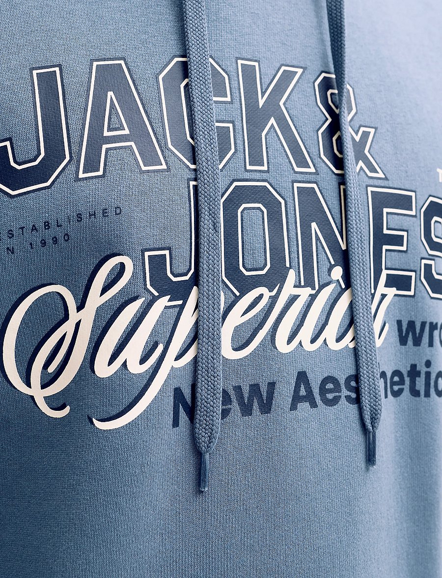 Jack & Jones - JJELOGO SWEAT HOOD 2 COL 25/26 NOOS - hoodies - blue mirage - 4