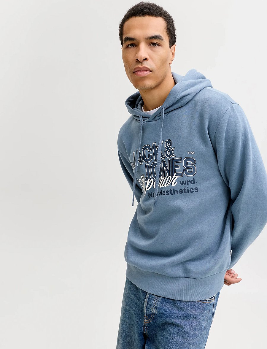 Jack & Jones - JJELOGO SWEAT HOOD 2 COL 25/26 NOOS - hoodies - blue mirage - 5