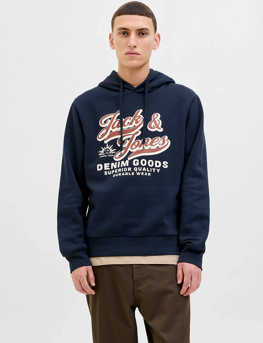 Jack & Jones - JJELOGO SWEAT HOOD 2 COL 25/26 NOOS - kapuzenpullover - sky captain - 0