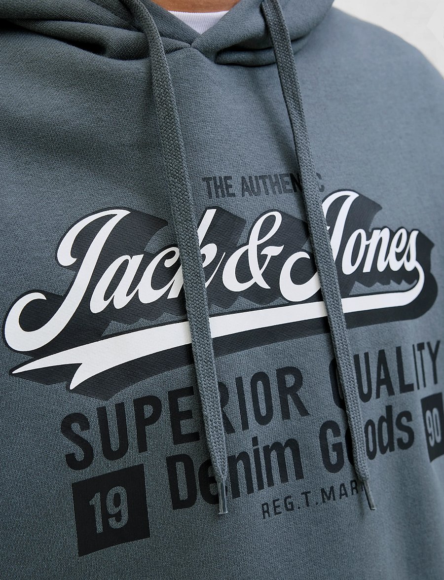 Jack & Jones - JJELOGO SWEAT HOOD 2 COL 25/26 NOOS - kapuzenpullover - stormy weather - 3