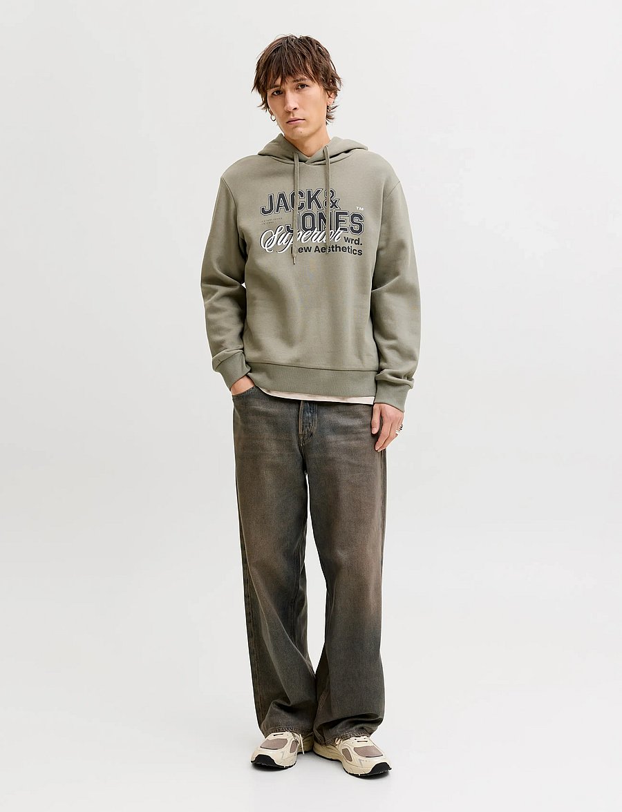 Jack & Jones - JJELOGO SWEAT HOOD 2 COL 25/26 NOOS - hoodies - vetiver - 3