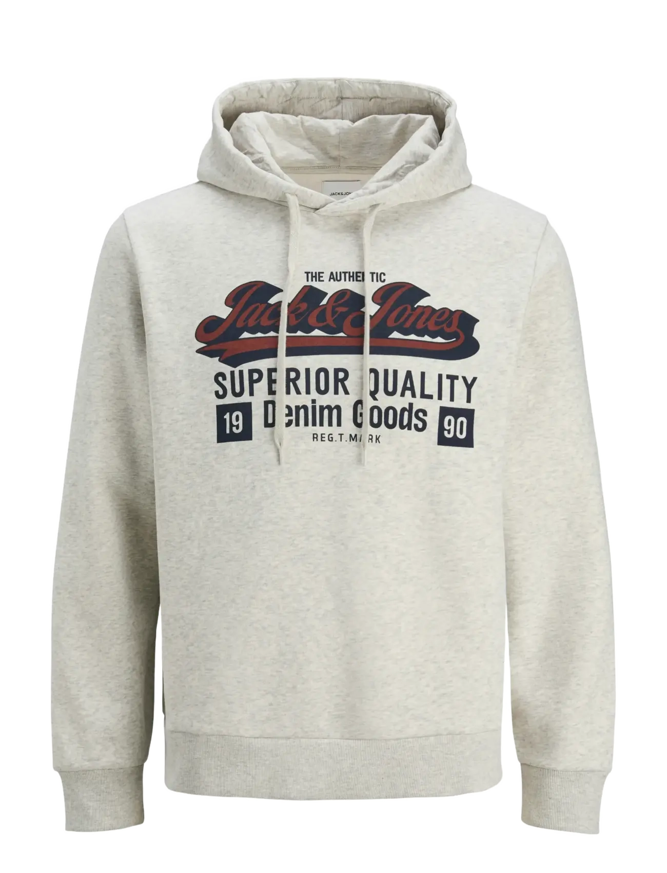 Jack & Jones JJELOGO SWEAT HOOD 2 COL 25/26 NOOS - Sweatshirts & hoodies - WHITE MELANGE / grey