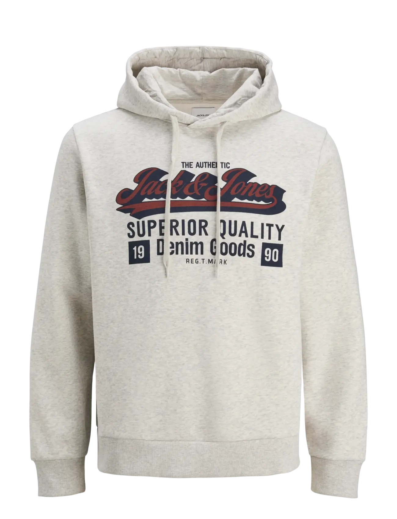 Jack & Jones JJELOGO SWEAT HOOD 2 COL 25/26 NOOS - Sweatshirts & huvtröjor - WHITE MELANGE / grey