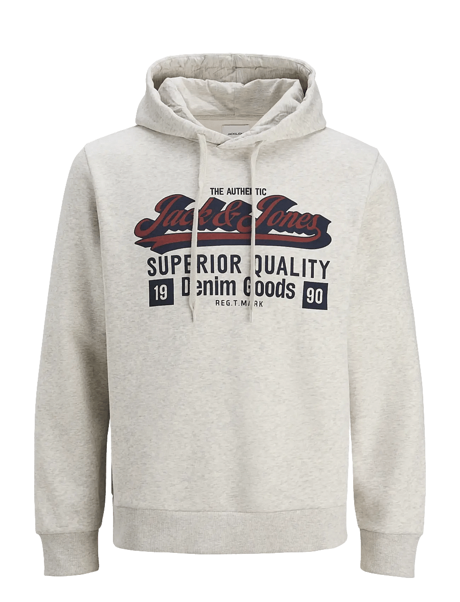 Jack & Jones - JJELOGO SWEAT HOOD 2 COL 25/26 NOOS - kapuzenpullover - white melange - 1
