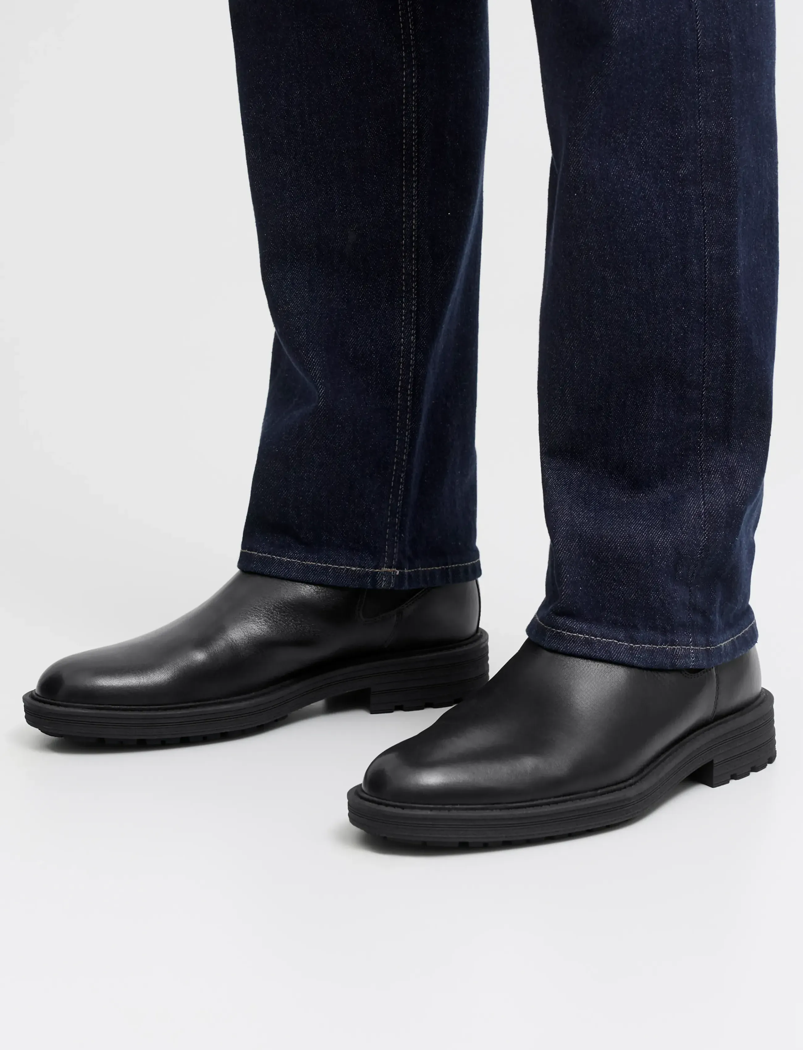 Jack & Jones JFWHOSKINS LEATHER CHELSEA SN - Kollektionen - ANTHRACITE / black