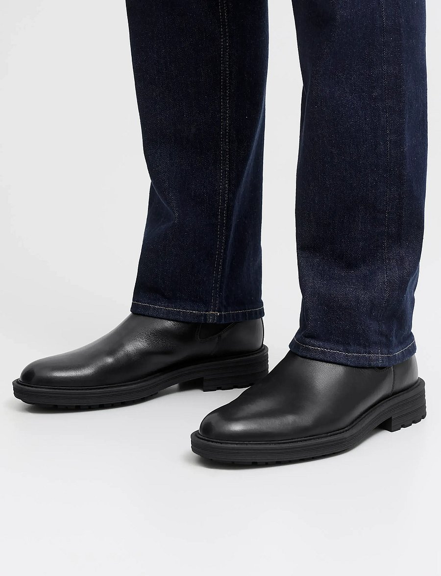 Jack & Jones - JFWHOSKINS LEATHER CHELSEA SN - chelsea boots - anthracite - 0