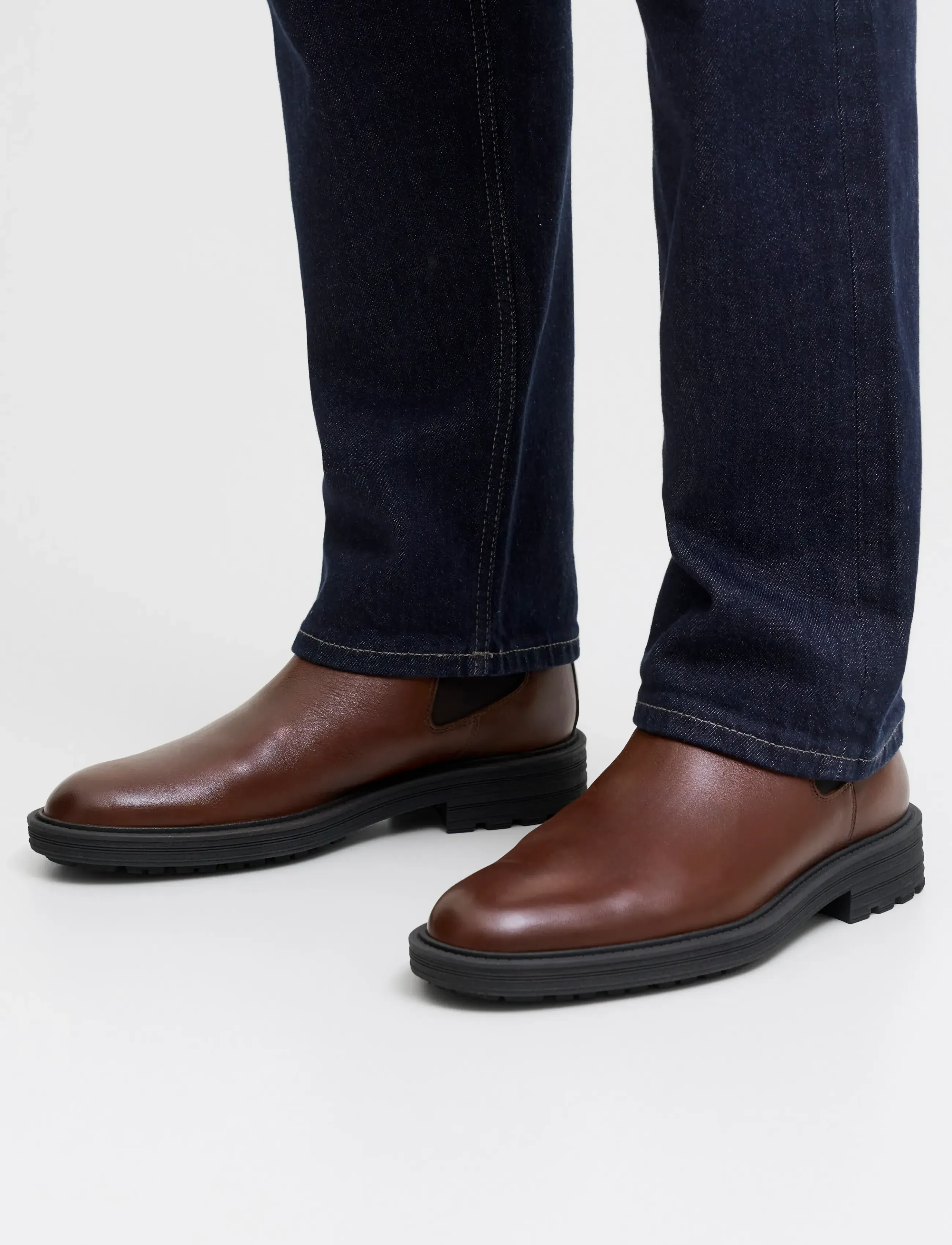 Jack & Jones Jfwhoskins Leather Chelsea Sn, 44, Boots, Braun - Männerswear