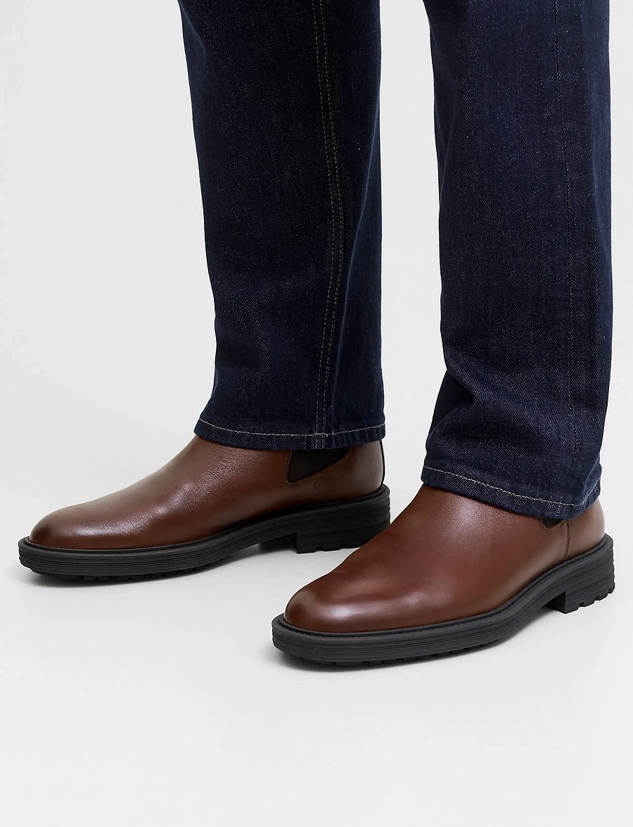 Jack & Jones - JFWHOSKINS LEATHER CHELSEA SN - chelsea-saapad - cognac - 0