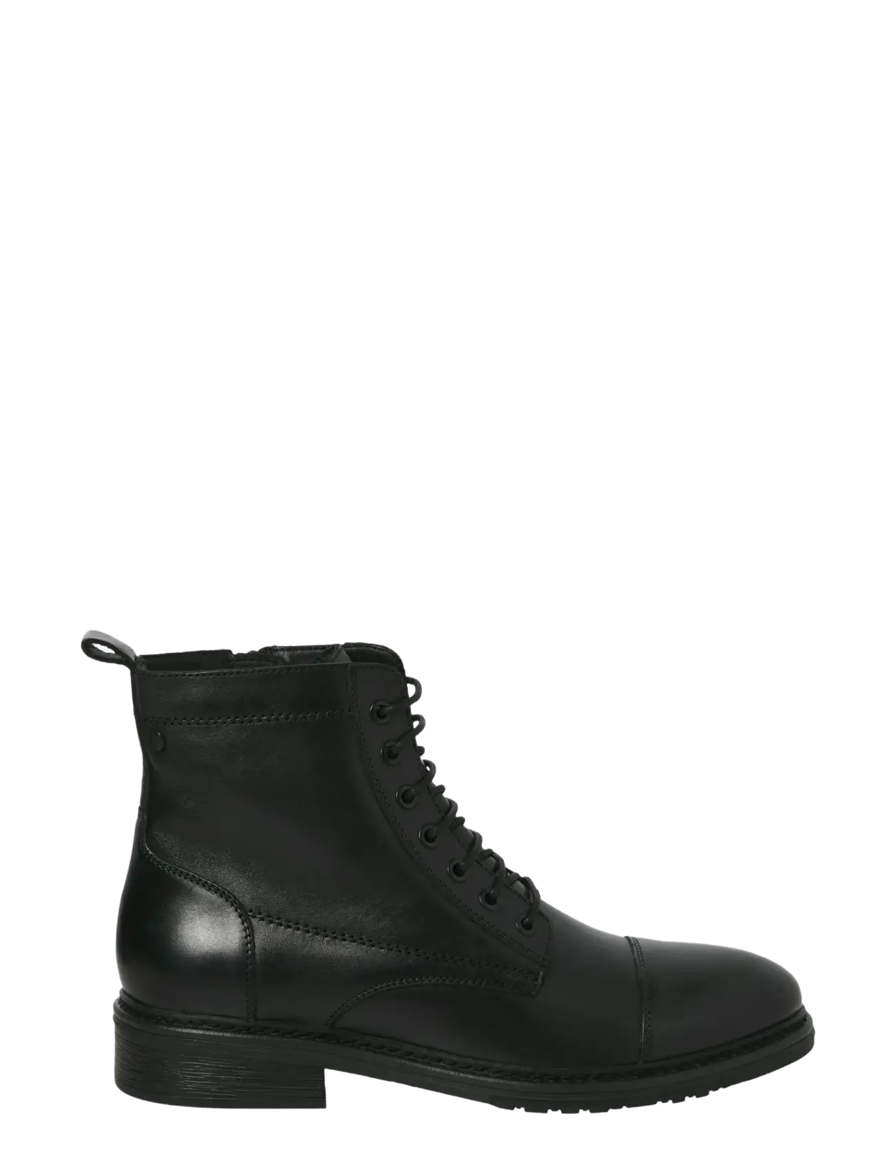 Jack & Jones JFWWENTWORTH LEATHER BOOT LN - Suvarstomi aulinukai  - BLACK / black
