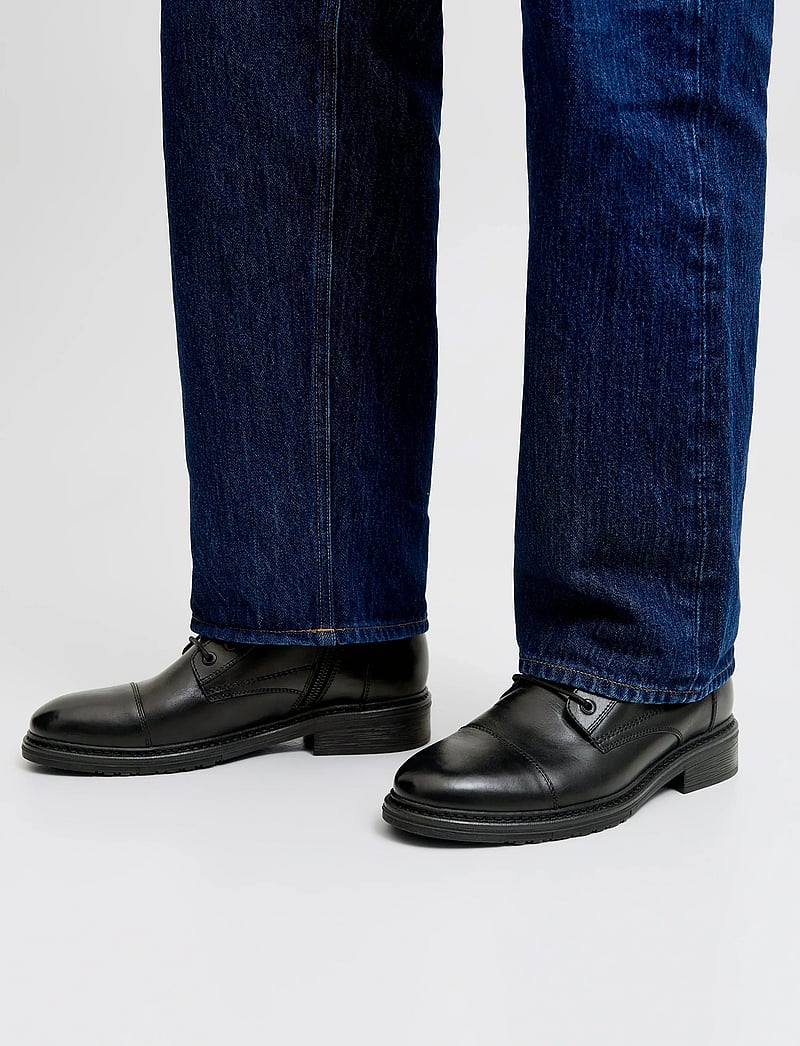 Jack & Jones - JFWWENTWORTH LEATHER BOOT LN - kängor med snörning - black - 0