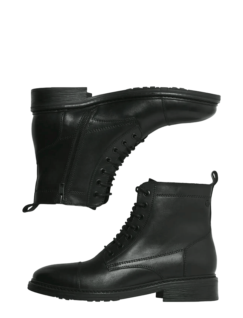 Jack & Jones - JFWWENTWORTH LEATHER BOOT LN - kängor med snörning - black - 3