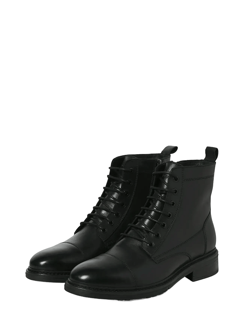 Jack & Jones - JFWWENTWORTH LEATHER BOOT LN - kängor med snörning - black - 4