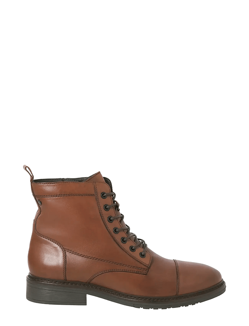 Jack & Jones - JFWWENTWORTH LEATHER BOOT LN - schnürboots - cognac - 1