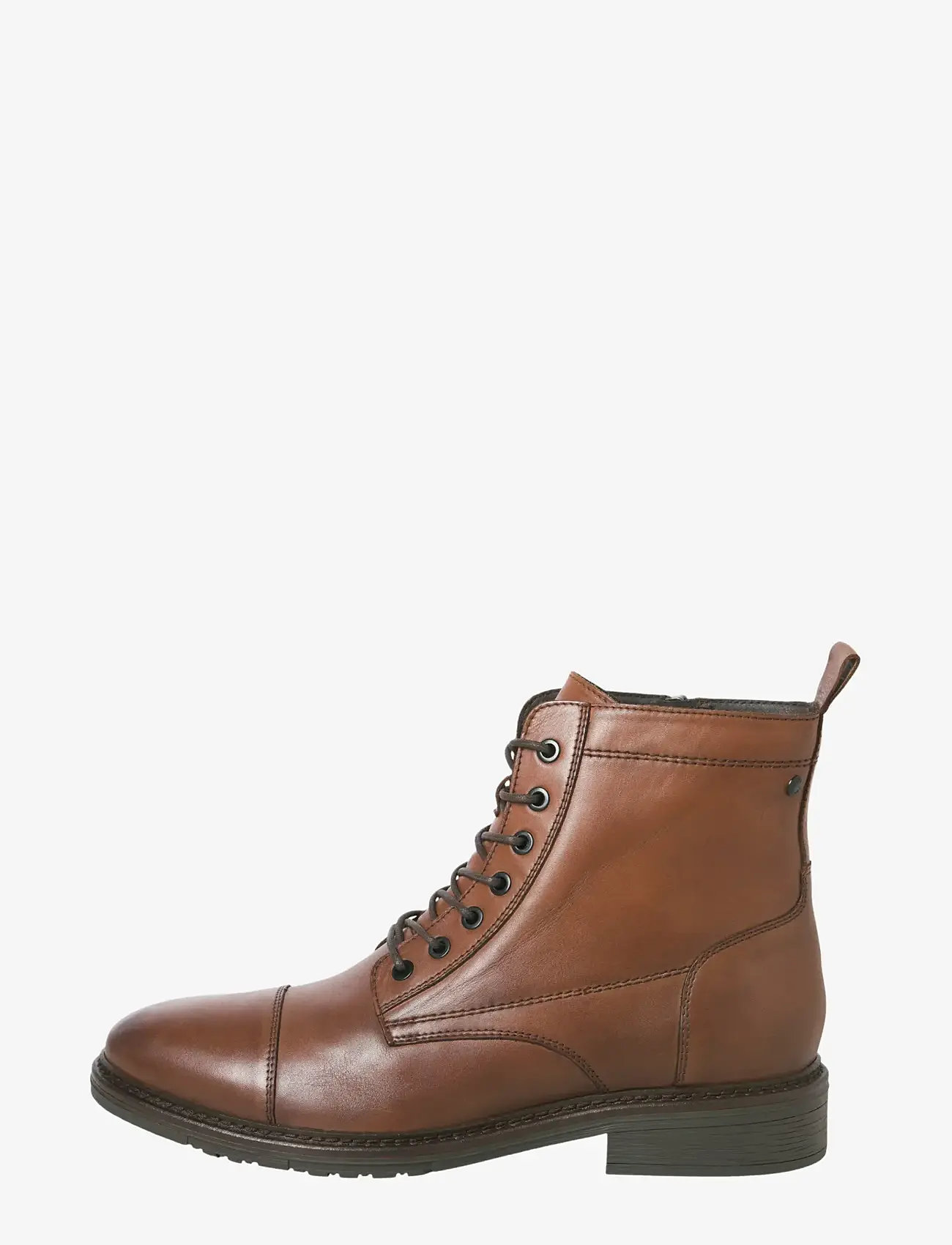 Jack & Jones - JFWWENTWORTH LEATHER BOOT LN - schnürboots - cognac - 2