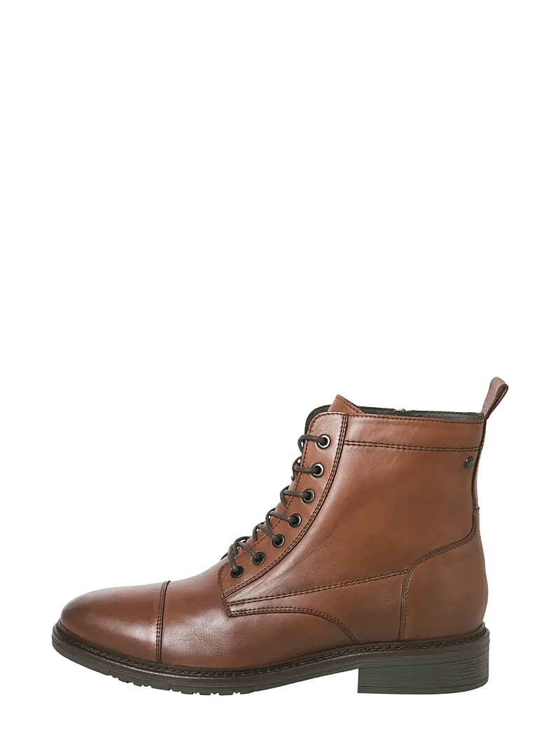Jack & Jones - JFWWENTWORTH LEATHER BOOT LN - schnürboots - cognac - 2
