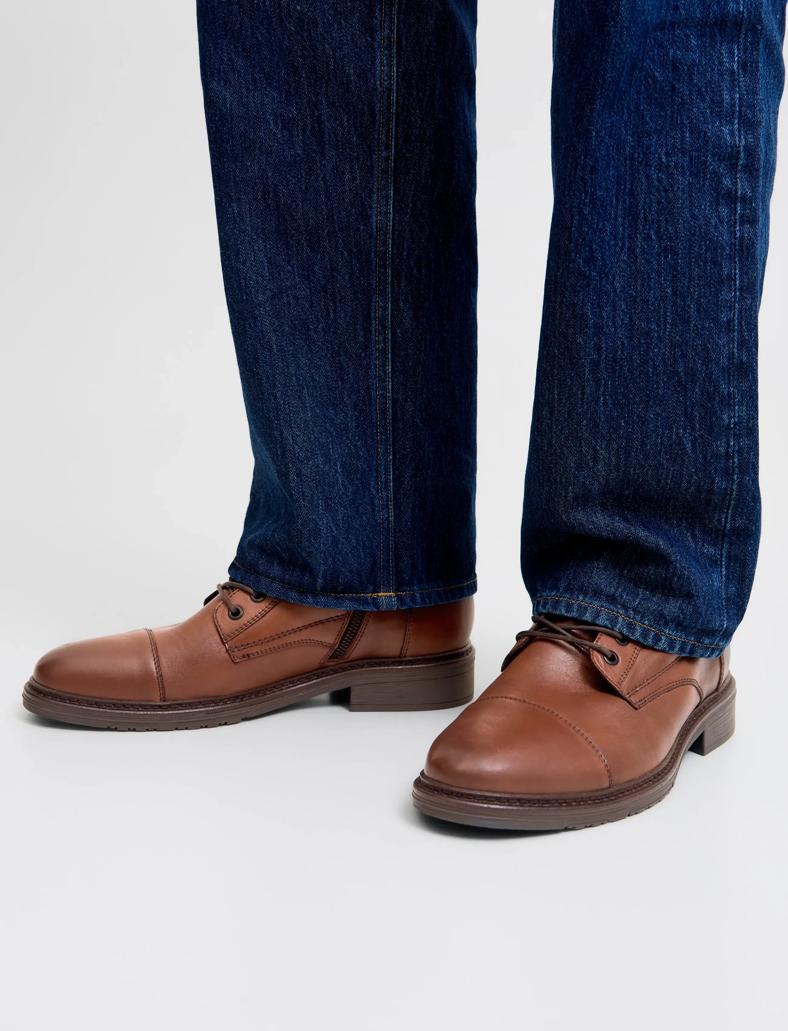 Jack & Jones Jfwwentworth Leather Boot Ln, 41, Brown, Støvler > Snørestøvler, Herre