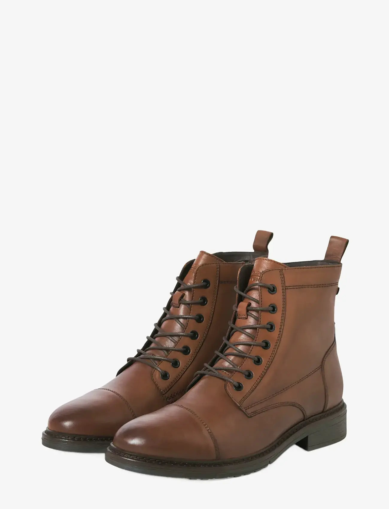 Jack & Jones - JFWWENTWORTH LEATHER BOOT LN - schnürboots - cognac - 4