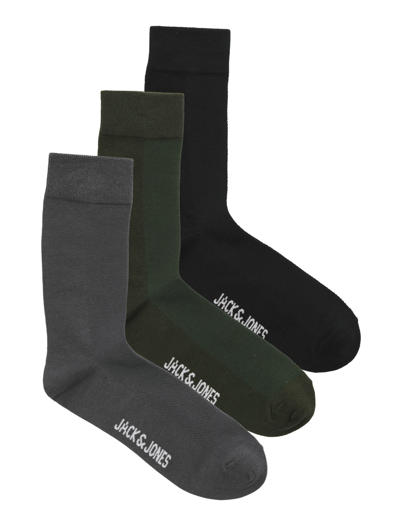 Jack & Jones JACASHER SOLID SOCKS 3 PACK - Aluspesu - ROSIN / green