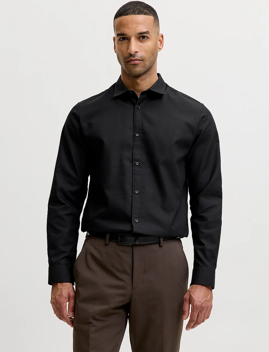 Jack & Jones - JJEJOE STRUCTURE SHIRT L/S NOOS - formelle hemden - black - 0