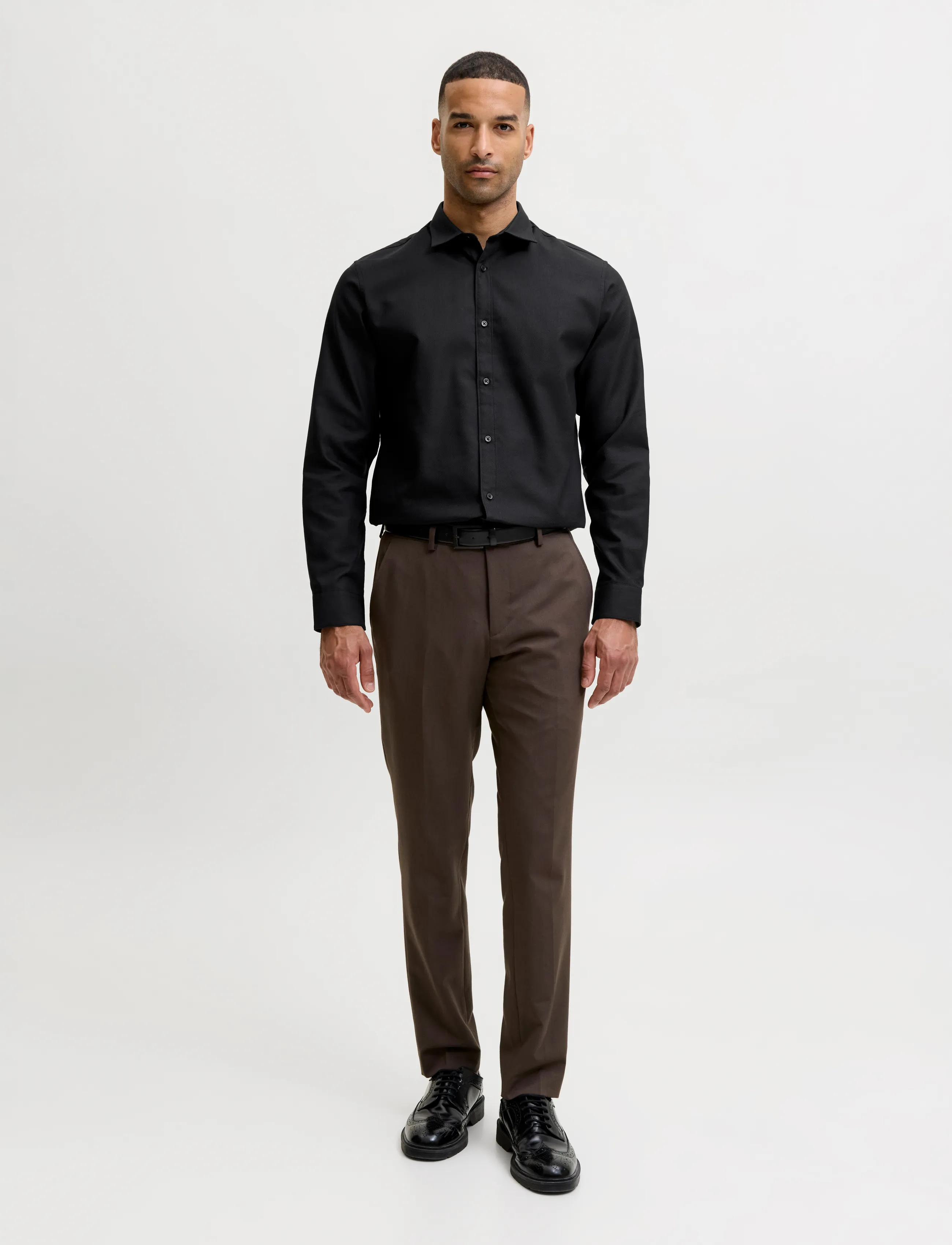 Jack & Jones - JJEJOE STRUCTURE SHIRT L/S NOOS - formal shirts - black - 3