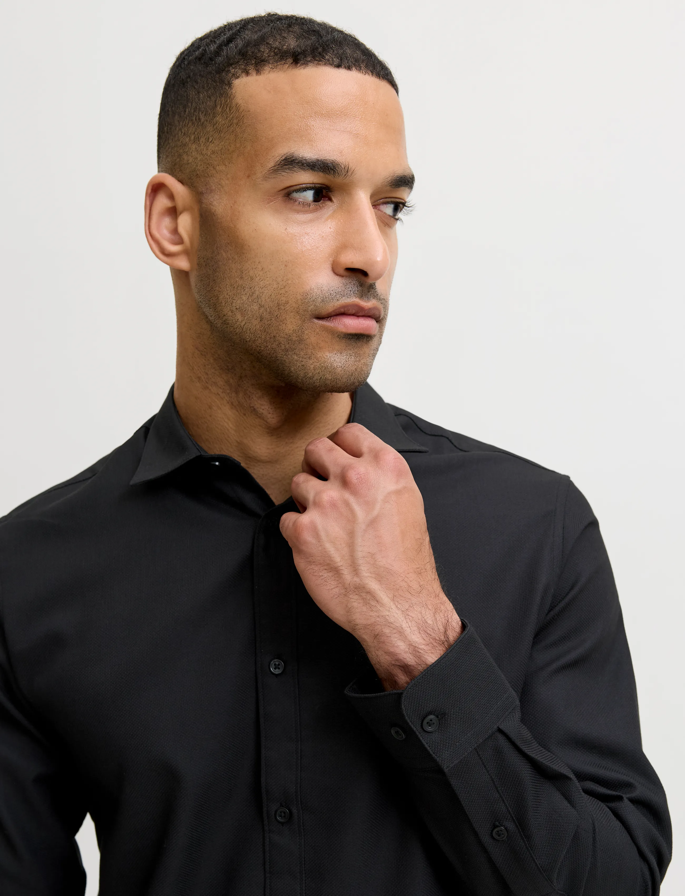 Jack & Jones - JJEJOE STRUCTURE SHIRT L/S NOOS - formal shirts - black - 5