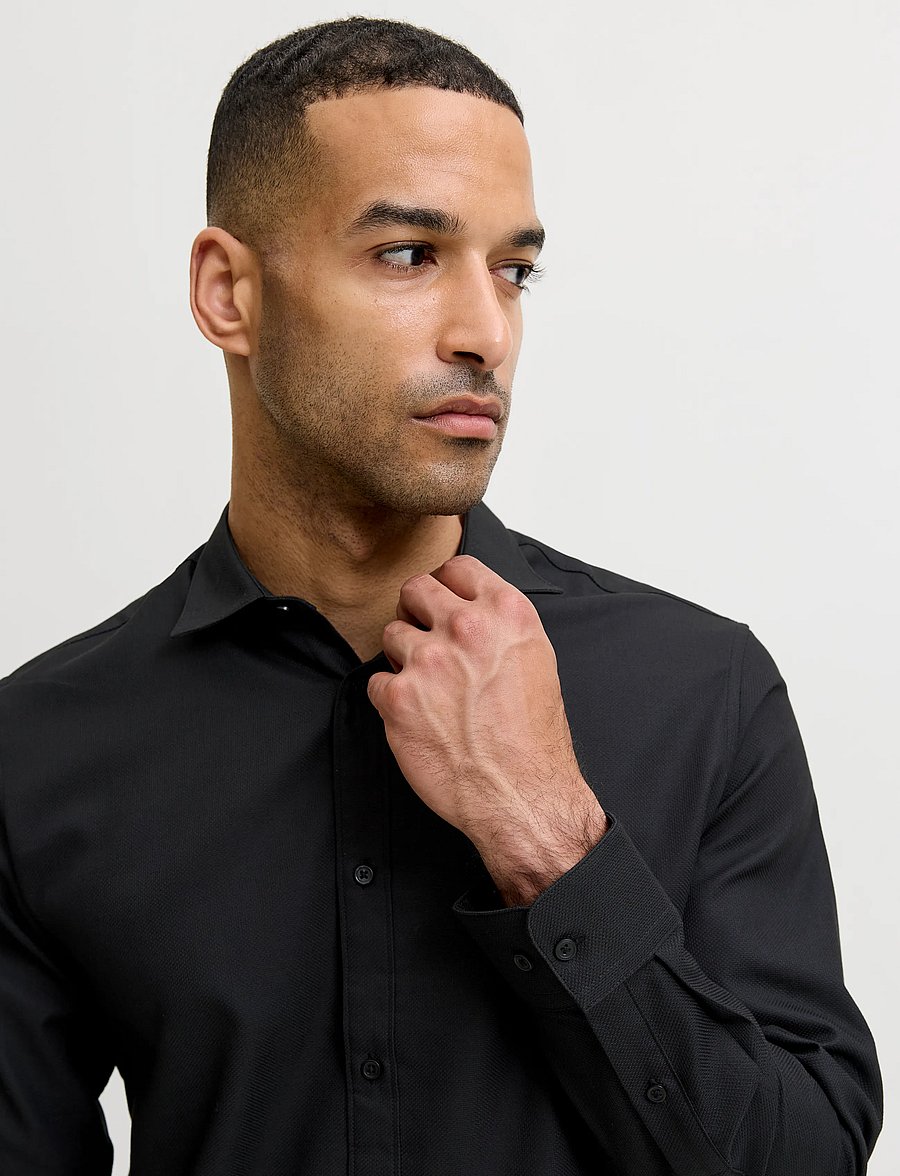 Jack & Jones - JJEJOE STRUCTURE SHIRT L/S NOOS - formelle hemden - black - 5