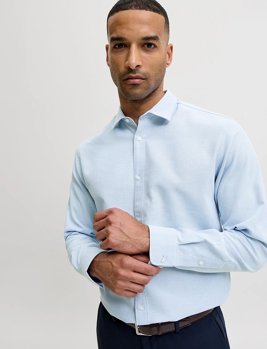 Jack & Jones - JJEJOE STRUCTURE SHIRT L/S NOOS - cashmere blue - 4