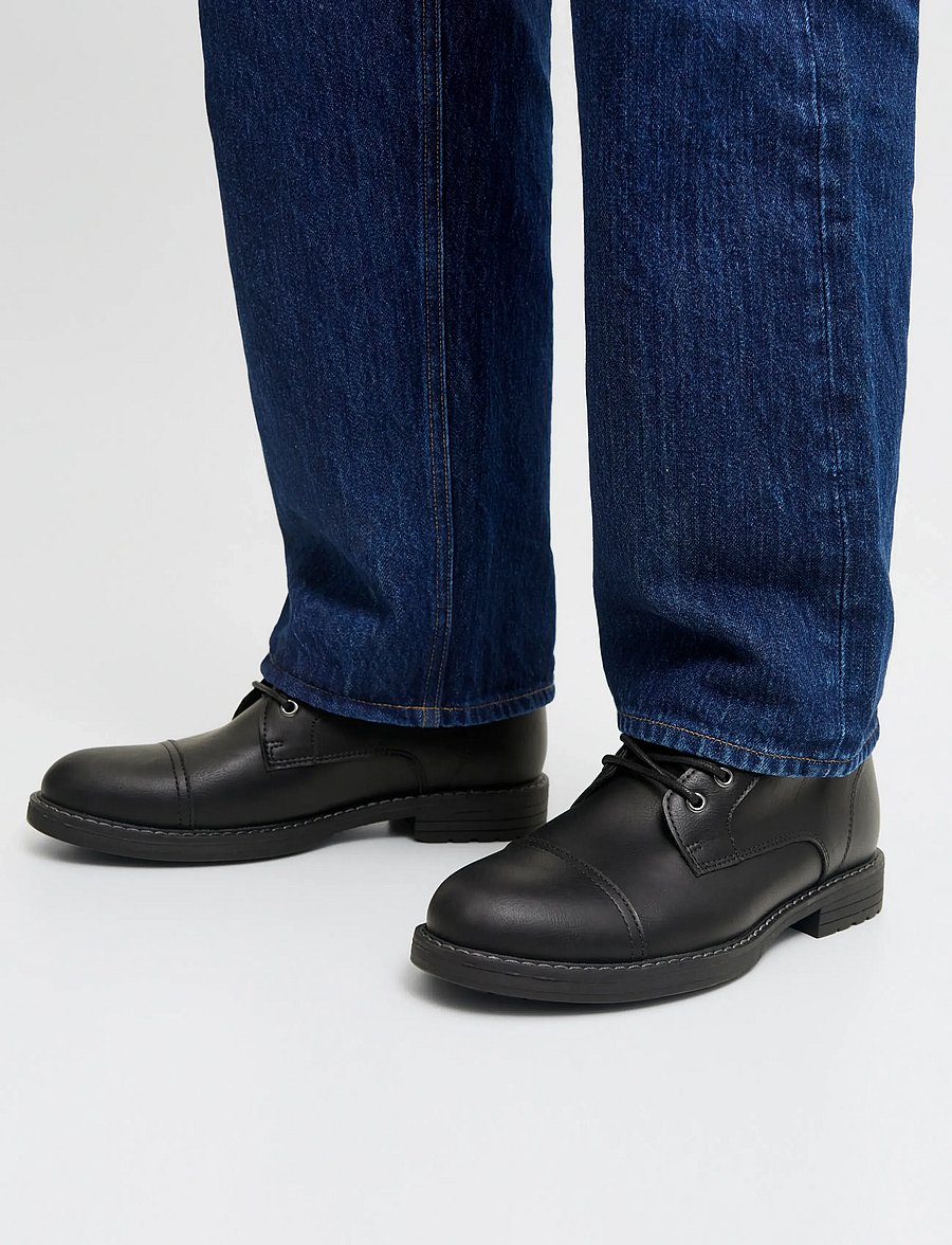 Jack & Jones - JFWDEWSBURY PU BOOT - laced boots - anthracite - 0