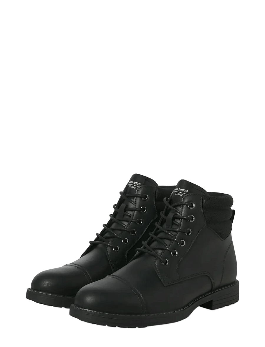 Jack & Jones - JFWDEWSBURY PU BOOT - laced boots - anthracite - 3