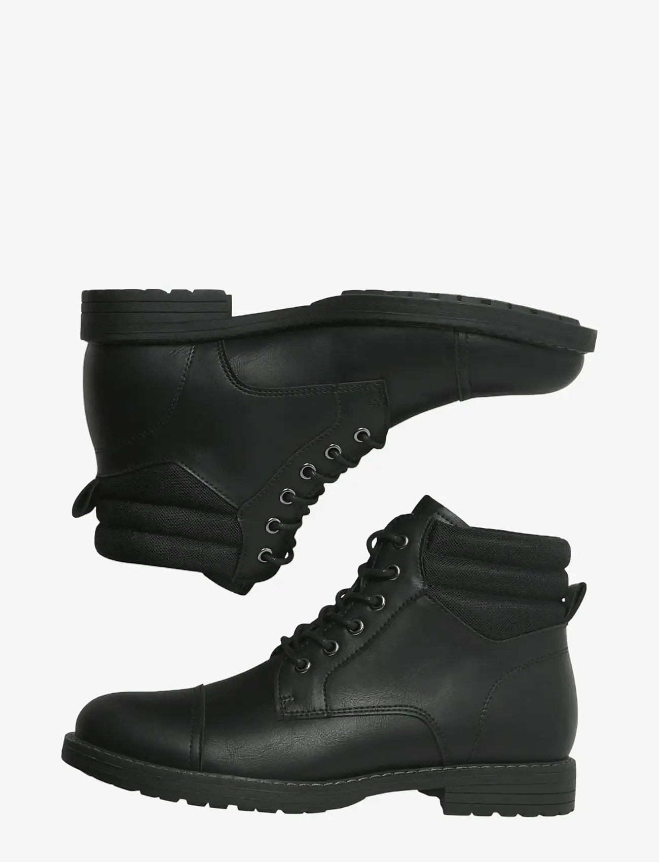 Jack & Jones - JFWDEWSBURY PU BOOT - støvler med snøre - anthracite - 3