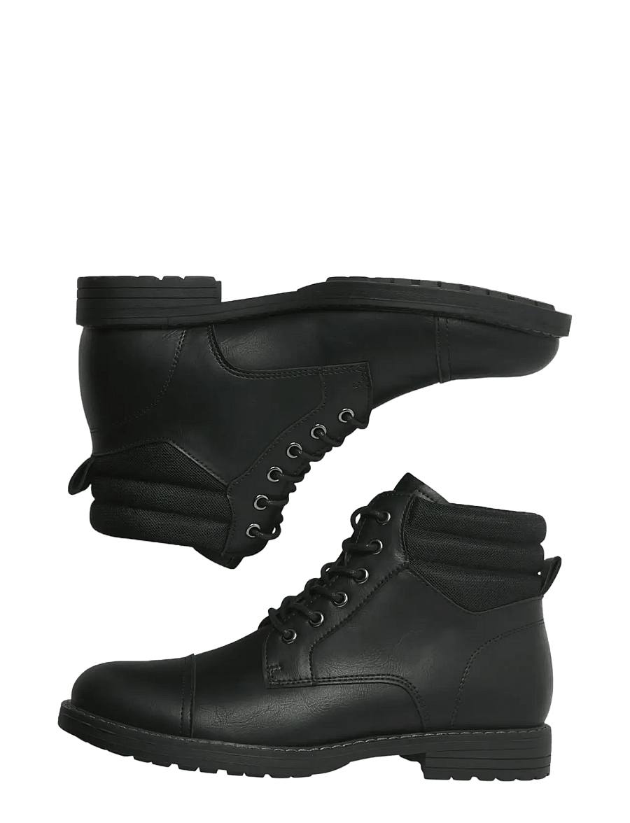 Jack & Jones - JFWDEWSBURY PU BOOT - laced boots - anthracite - 4