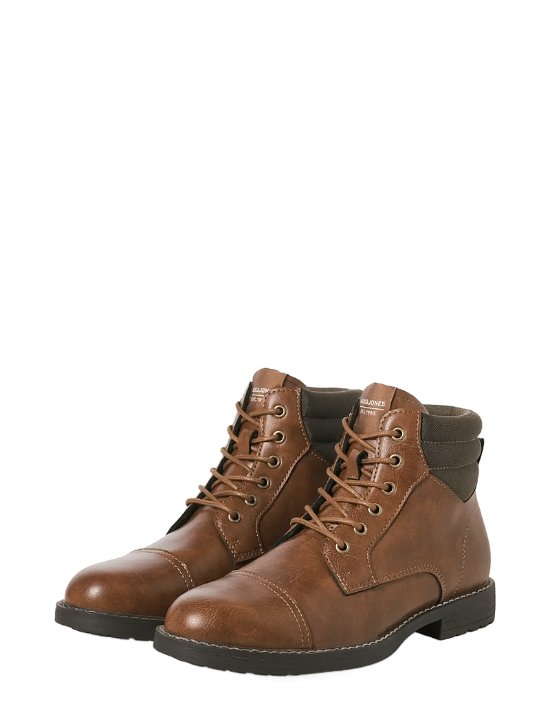 Jack & Jones - JFWDEWSBURY PU BOOT - kängor med snörning - java - 3