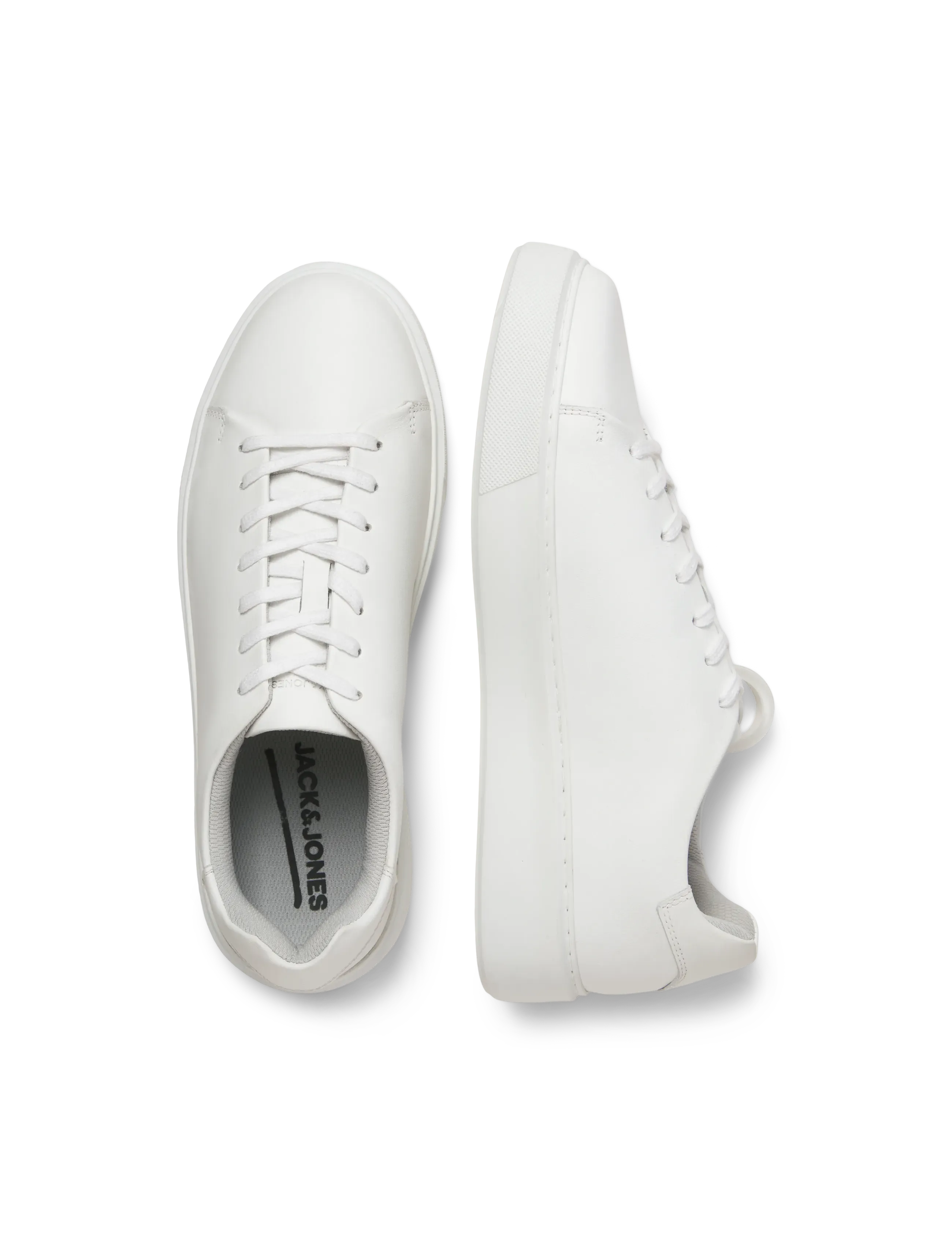 Jack & Jones - JFWSTOCKHOLM LEATHER SNEAKER NOOS - madala säärega tossud - bright white - 3