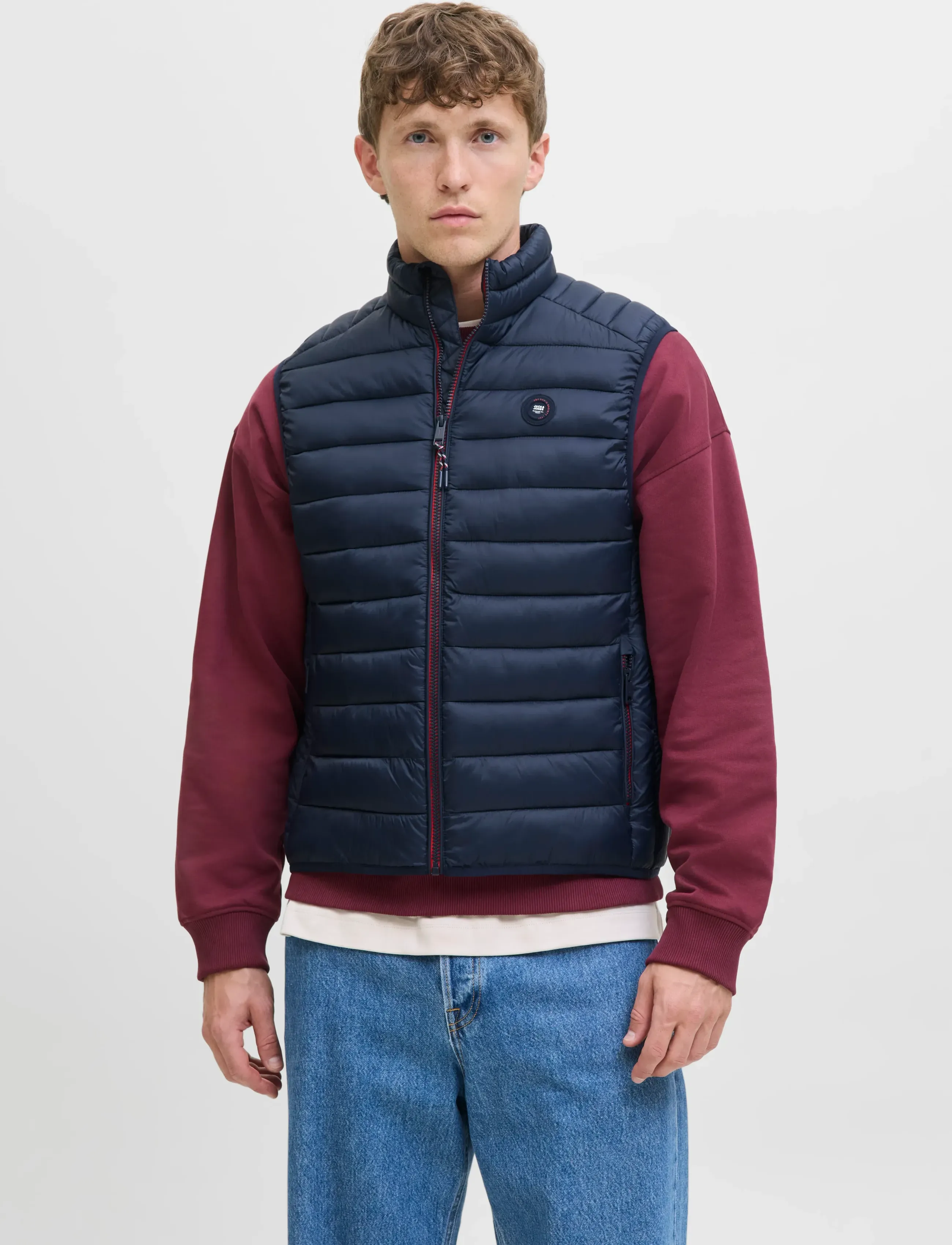 Jack & Jones Jjebradley Light Bodywarmer Collar Noos, L, Navy, Overtøj > Veste, Herre