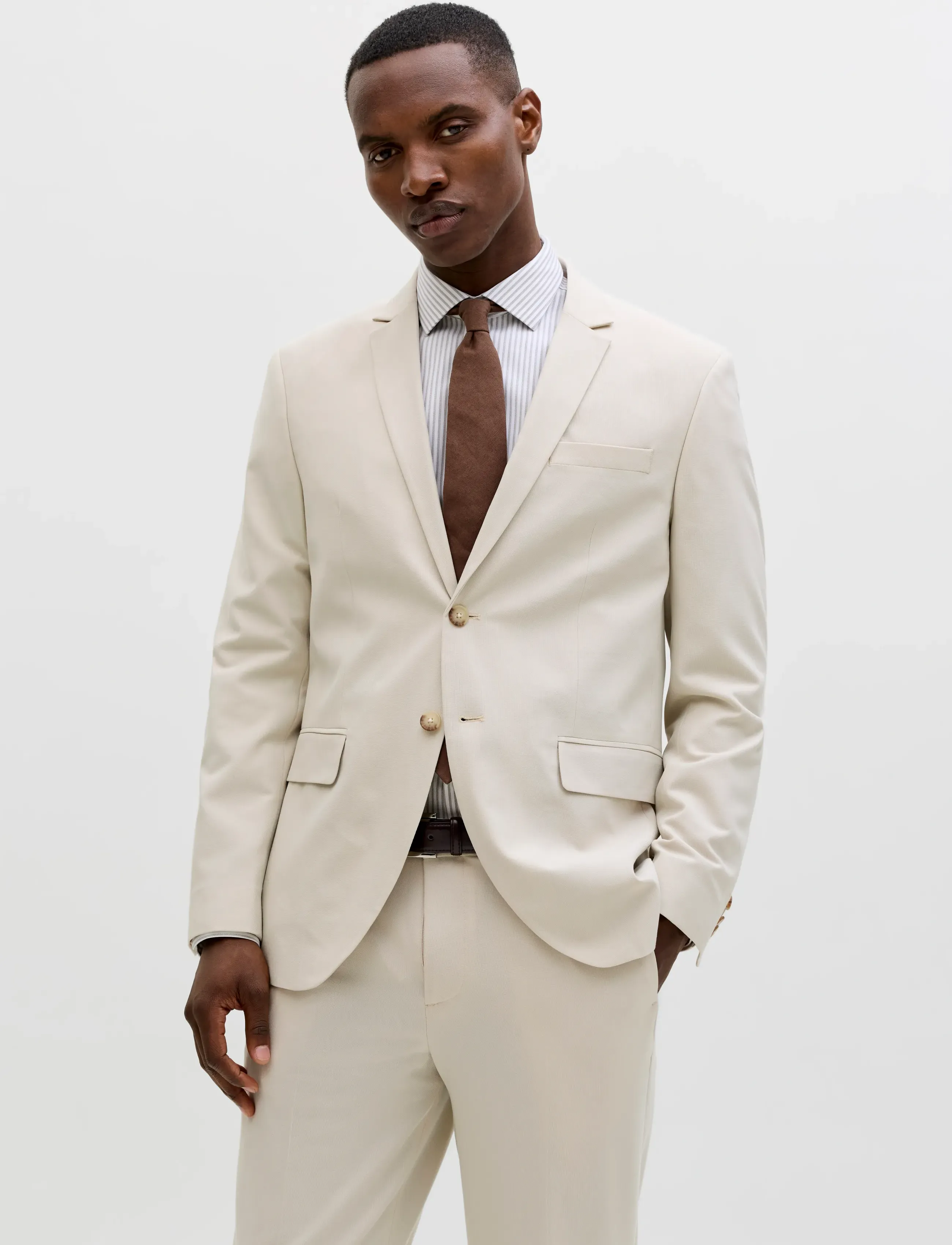 Jack & Jones Jprblamartin Blazer Co01 Sn, 50, Blazer, Creme - Single Breasted Männerswear